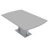 Skutchi Designs 6 Person Arc Rectangle Conference Table, Square Metal Base, Harmony Series, 48X72, Light Gray HAR-AREC-46X72-DOU-XD01